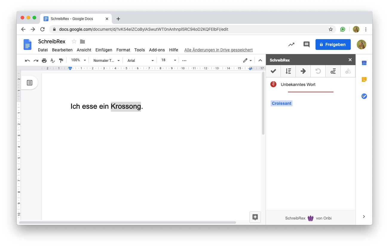 SchreibRex für Google Docs